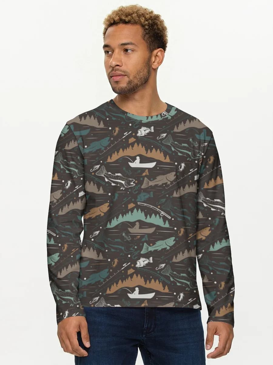 Camisa de manga larga de algodón para hombre