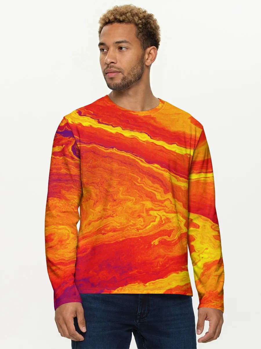 Herren Baumwoll Langarmshirt