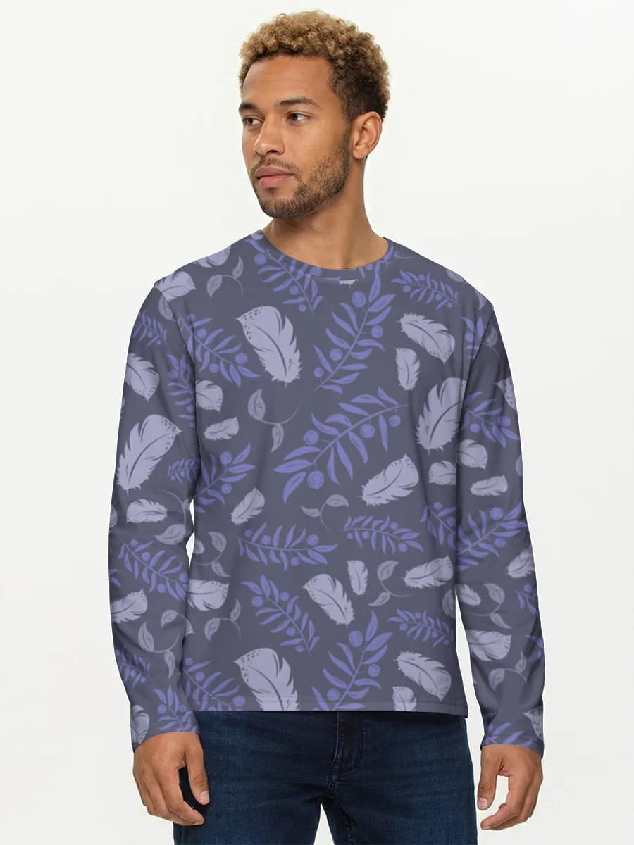 Herren Baumwoll Langarmshirt