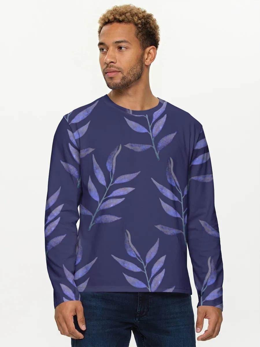 Herren Baumwoll Langarmshirt