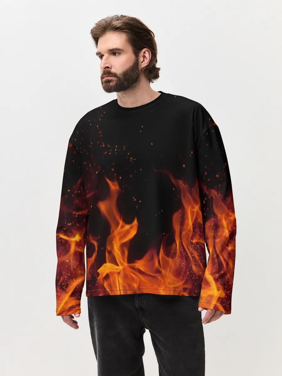 Men's oversized cotton long sleeve