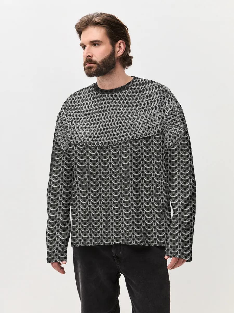 Camiseta de manga larga de algodón extragrande para hombre