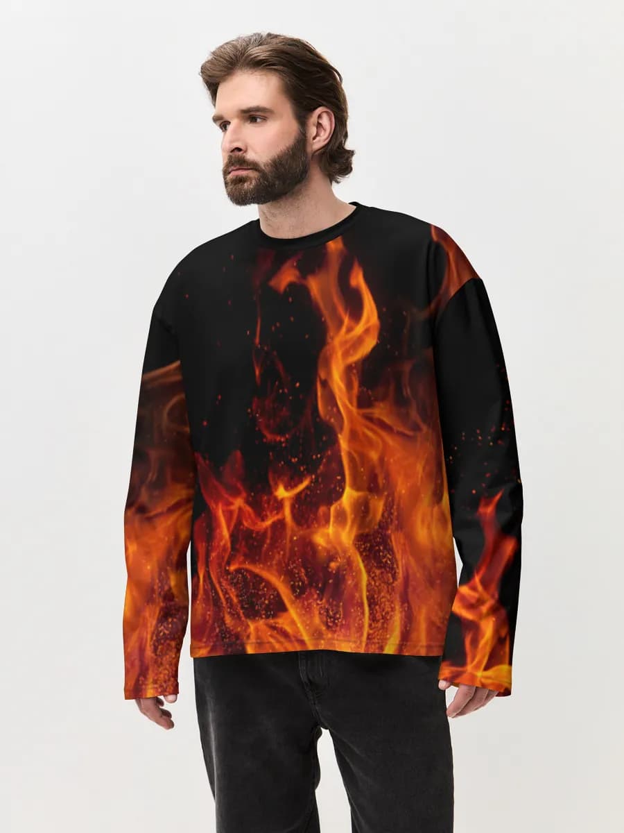 Men's oversized cotton long sleeve