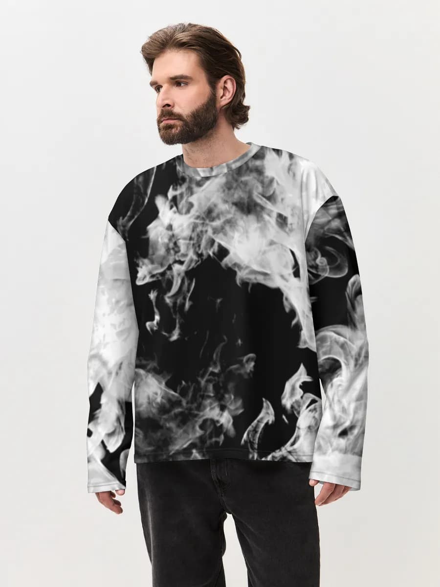 Camiseta de manga larga de algodón extragrande para hombre