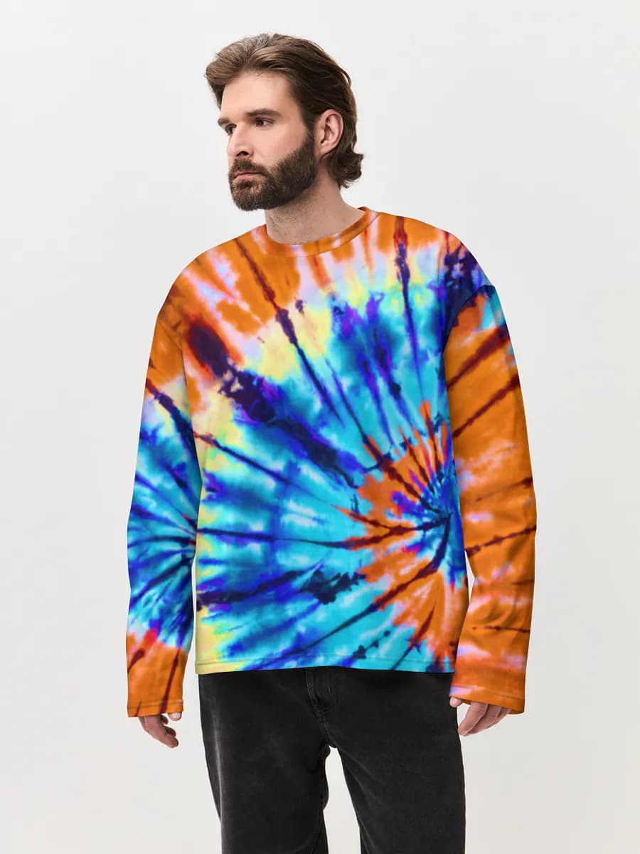Herren Oversized Baumwoll Langarmshirt