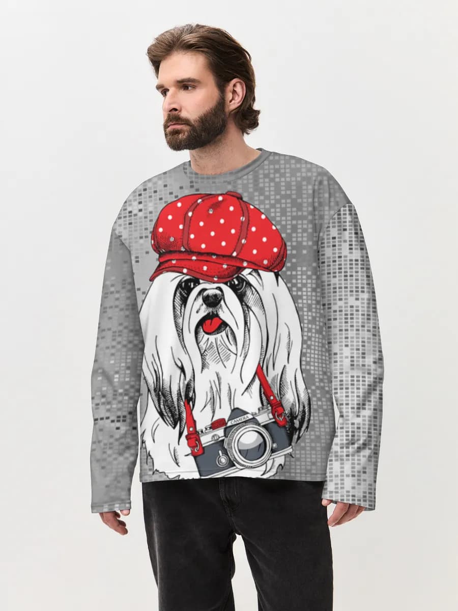 Men's oversized cotton long sleeve
