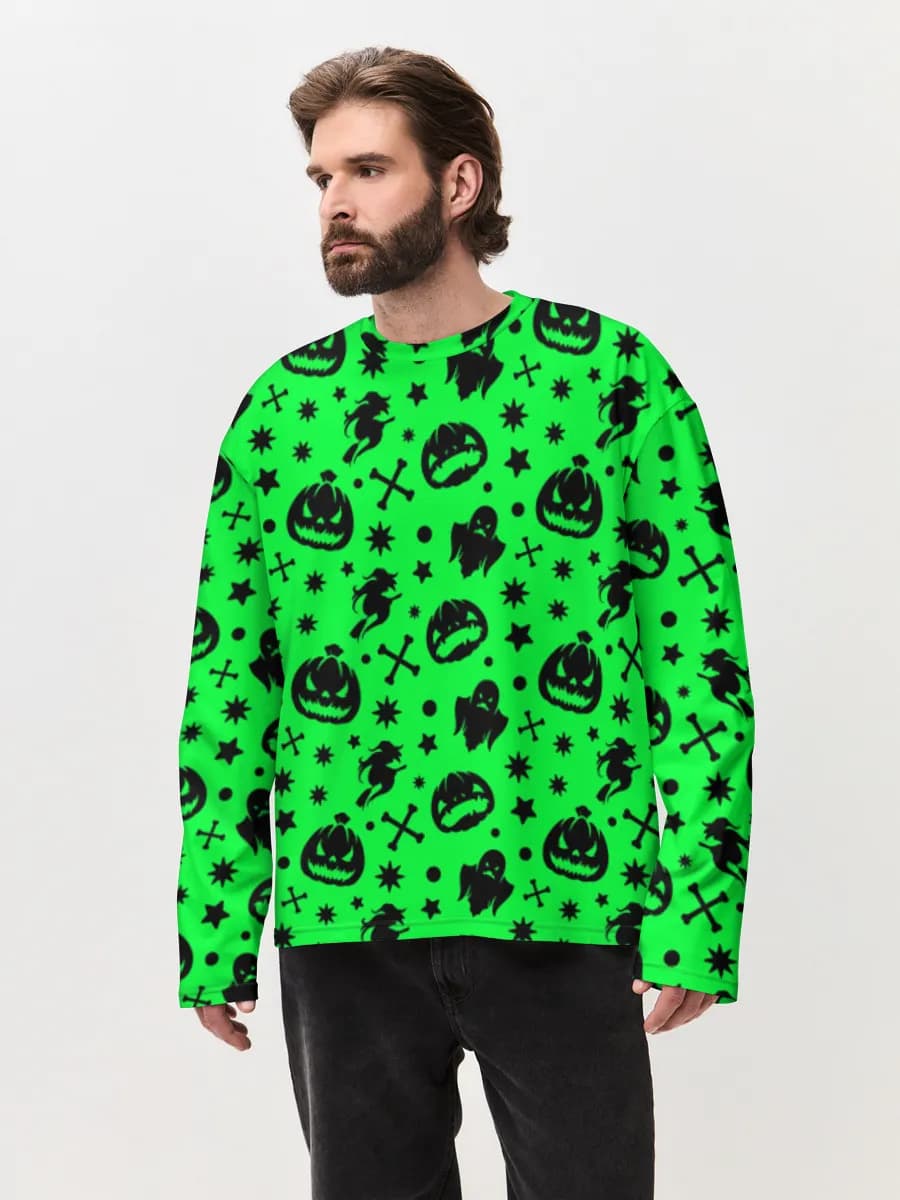 Camiseta de manga larga de algodón extragrande para hombre