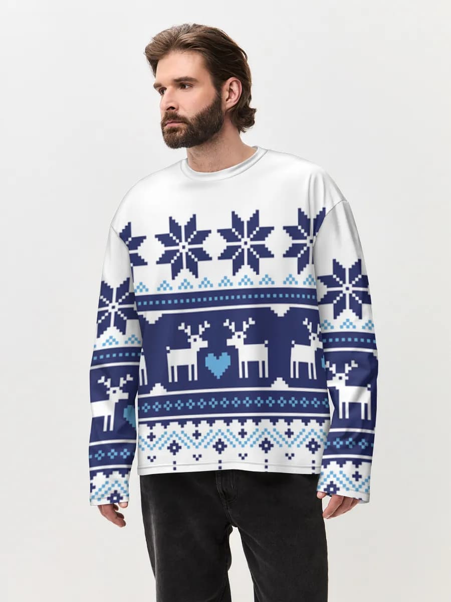 T-shirt Manches Longues Coton Oversize Homme