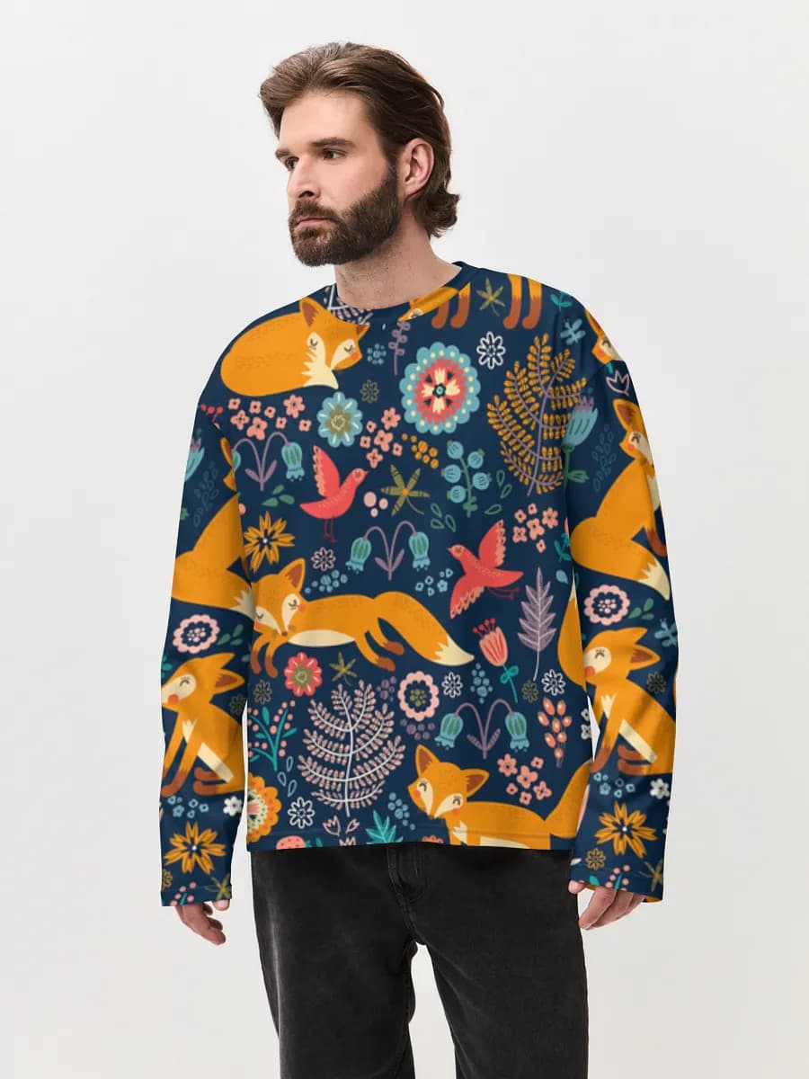 T-shirt Manches Longues Coton Oversize Homme