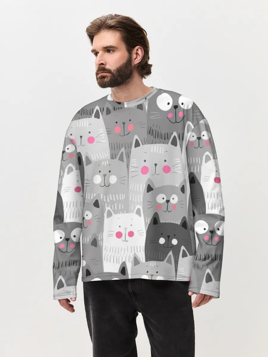 Men's oversized cotton long sleeve