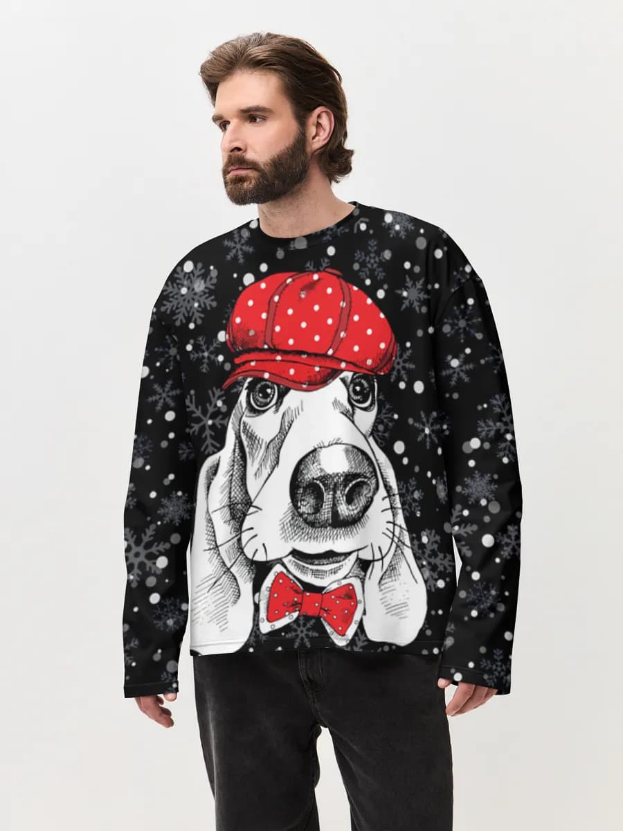 T-shirt Manches Longues Coton Oversize Homme