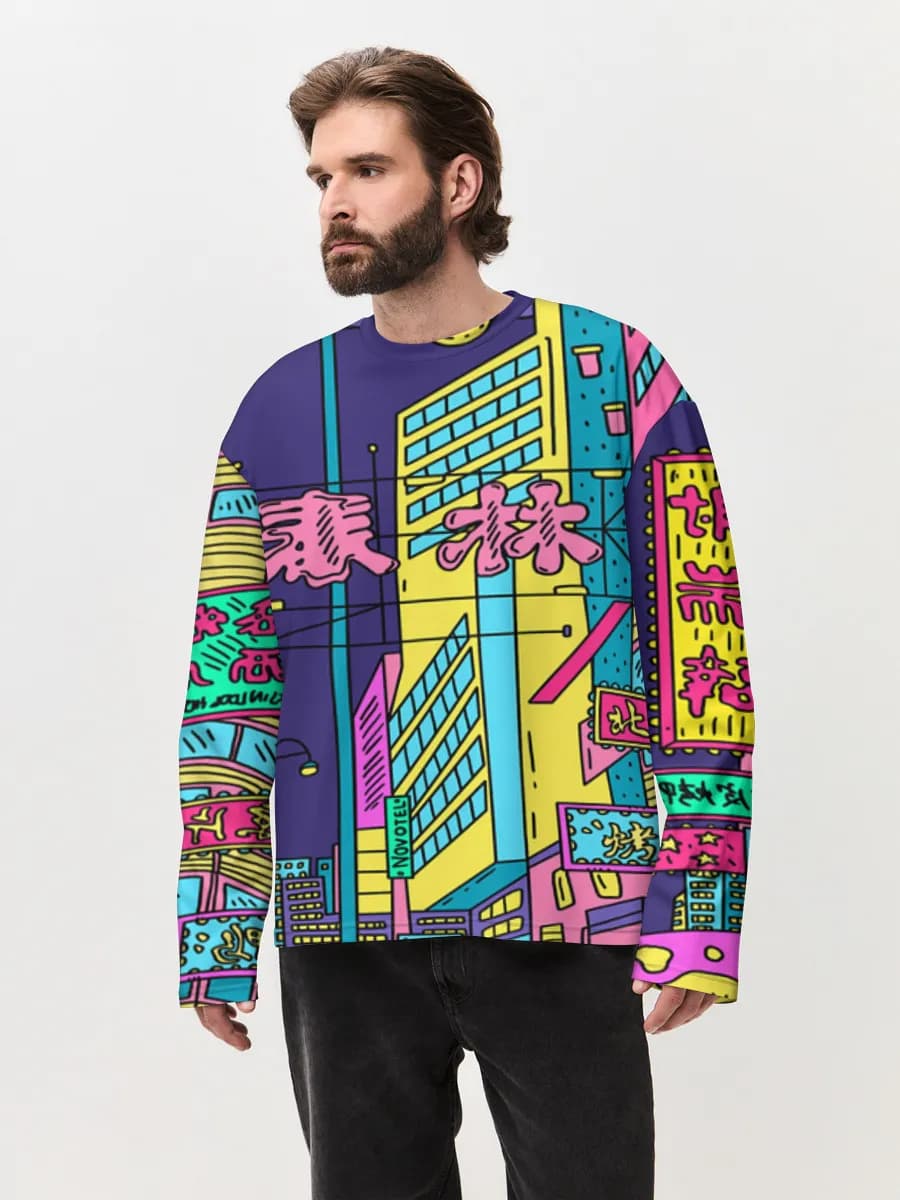 Men's oversized cotton long sleeve