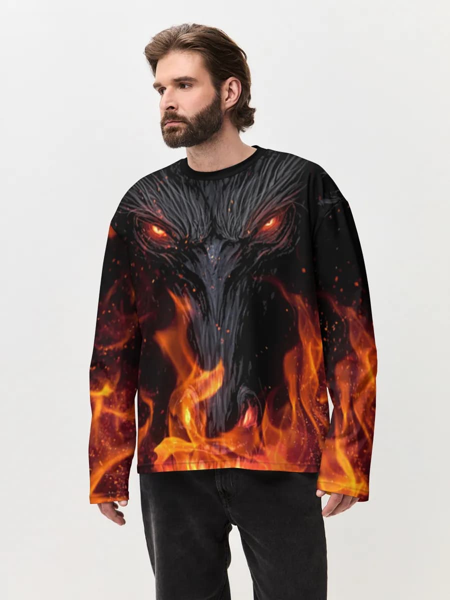 Men's oversized cotton long sleeve