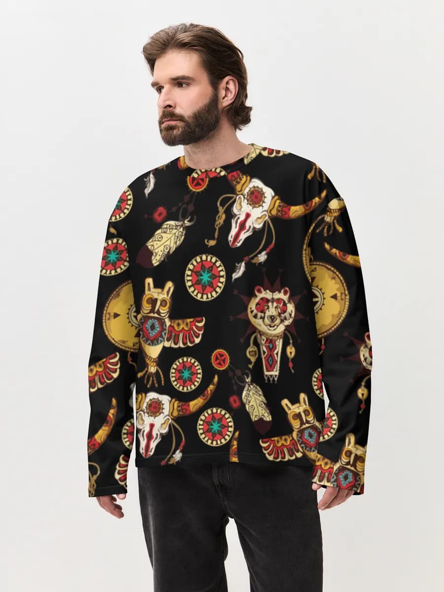 T-shirt Manches Longues Coton Oversize Homme