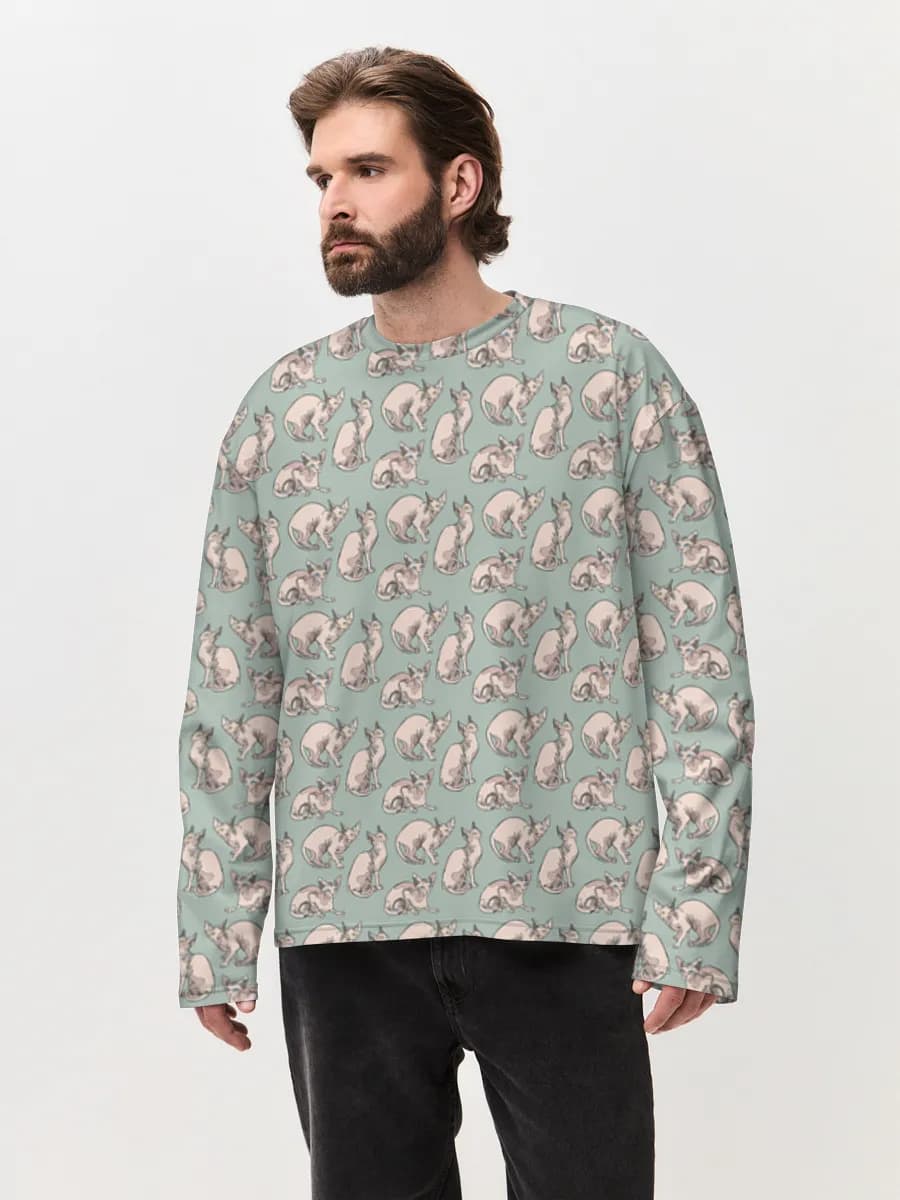 Men's oversized cotton long sleeve