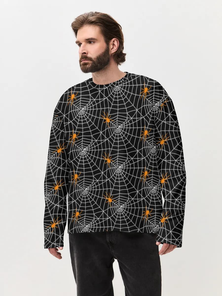 Herren Oversized Baumwoll Langarmshirt