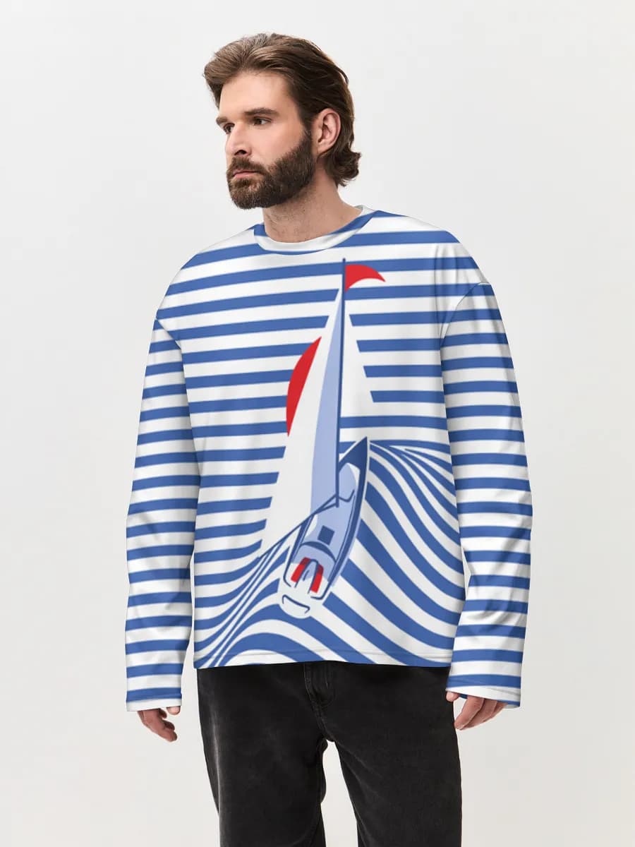 Camiseta de manga larga de algodón extragrande para hombre