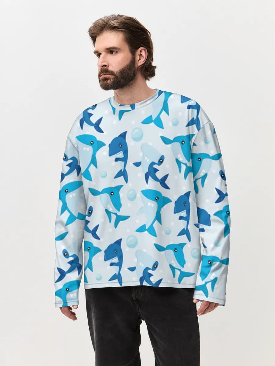 T-shirt Manches Longues Coton Oversize Homme