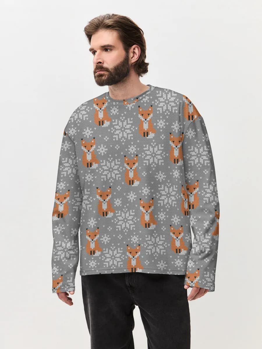 Men's oversized cotton long sleeve
