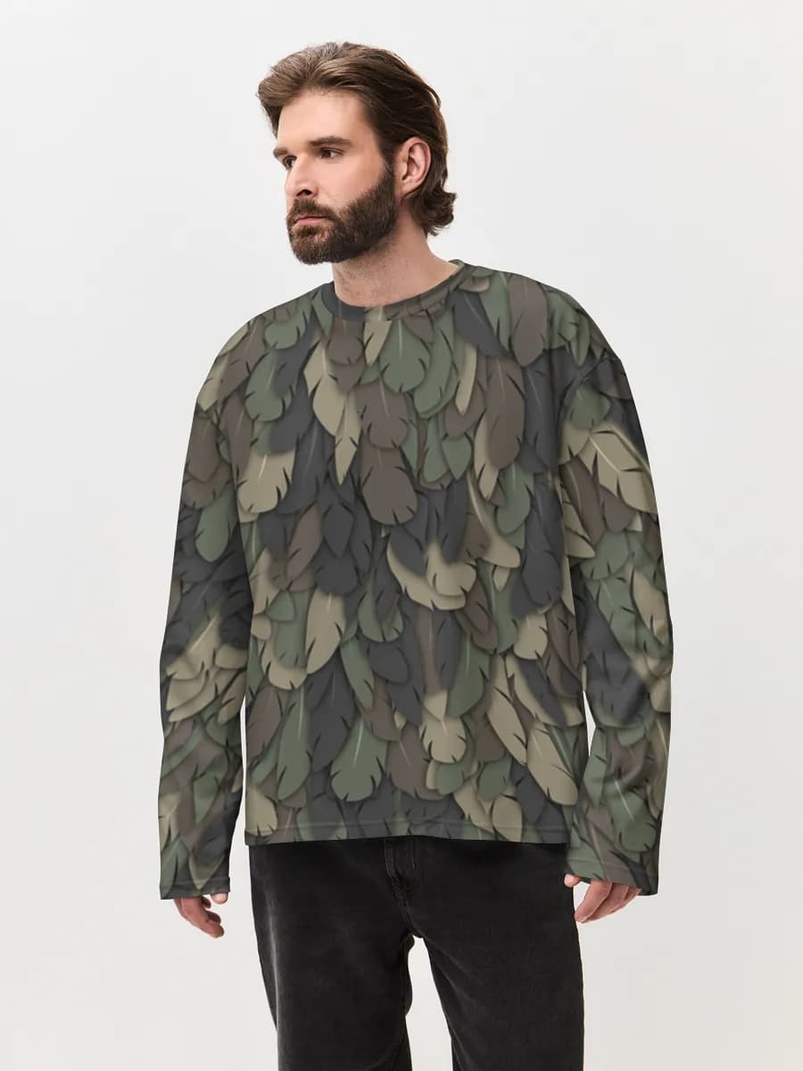 Camiseta de manga larga de algodón extragrande para hombre