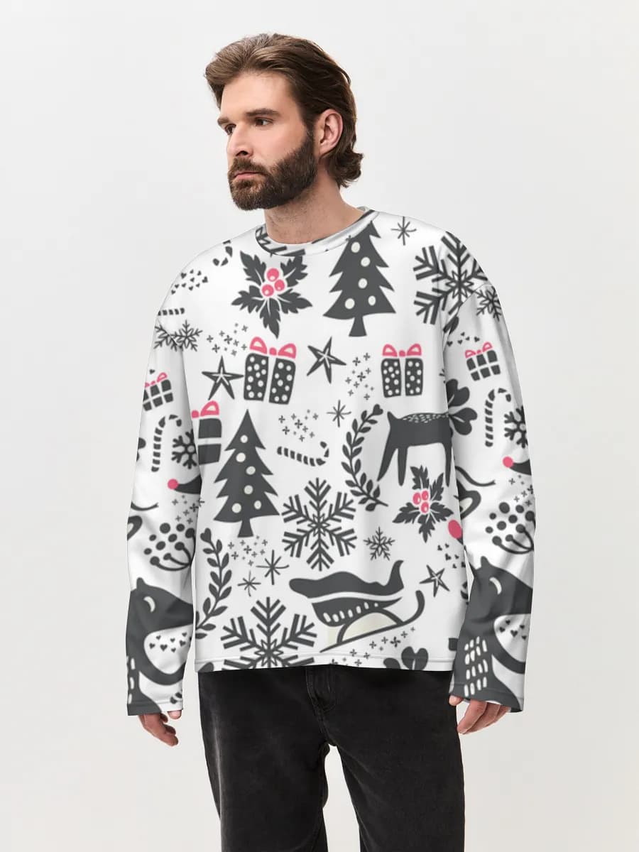 Men's oversized cotton long sleeve