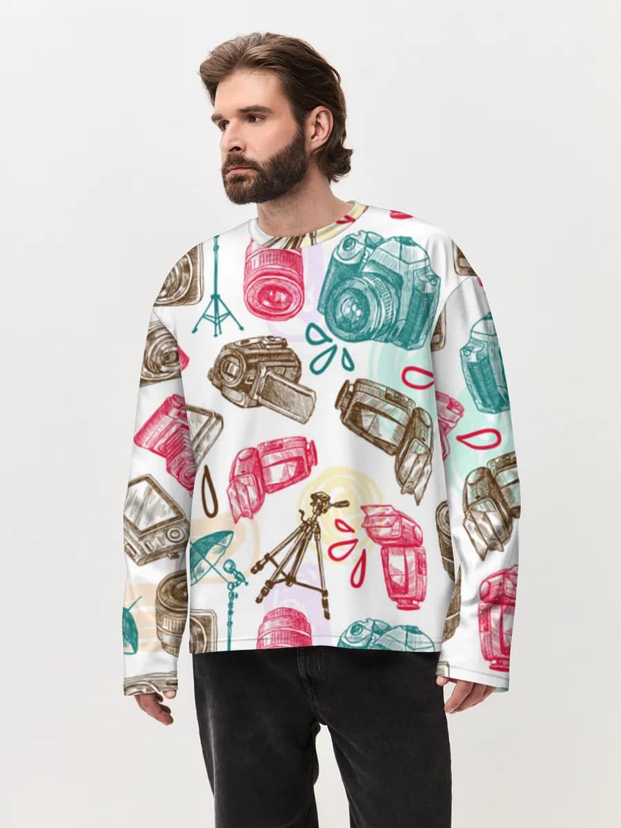 Men's oversized cotton long sleeve