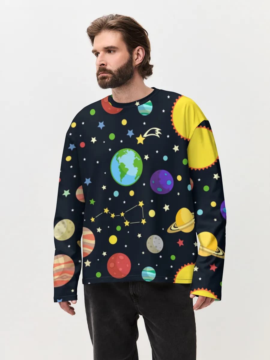 Men's oversized cotton long sleeve