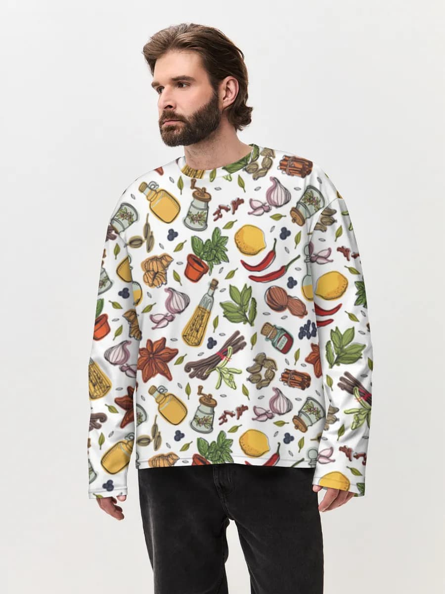 Men's oversized cotton long sleeve