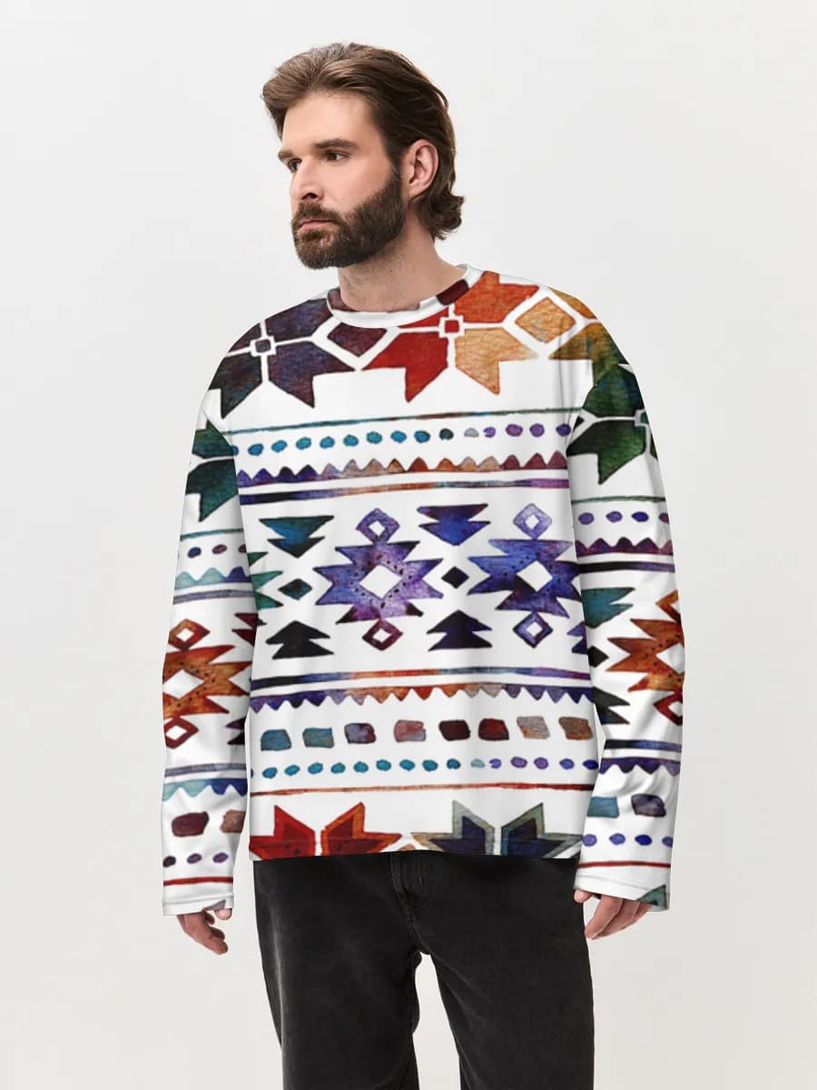 T-shirt Manches Longues Coton Oversize Homme