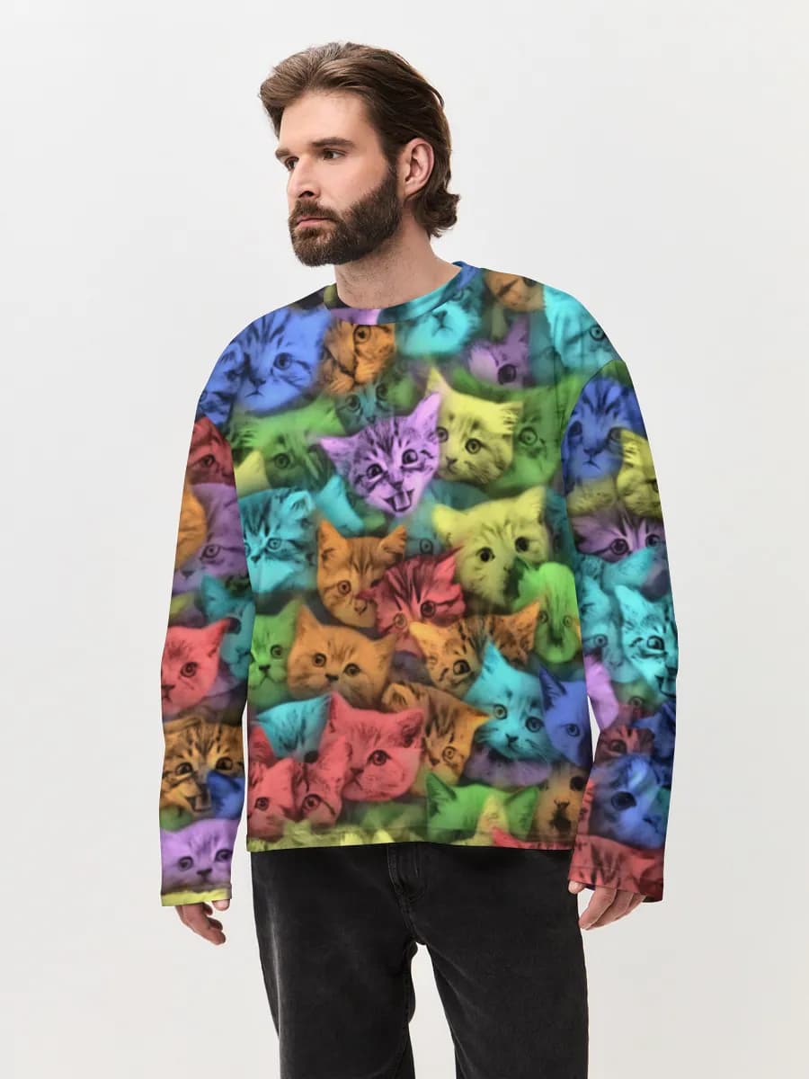 T-shirt Manches Longues Coton Oversize Homme