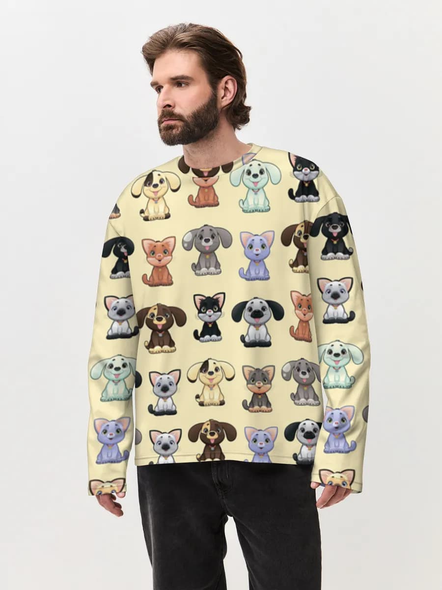 Men's oversized cotton long sleeve