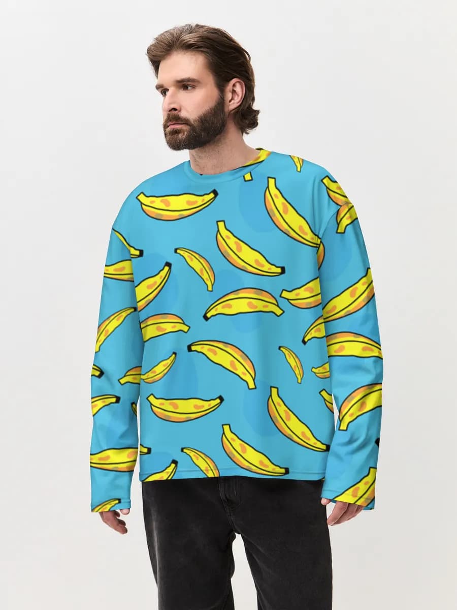 Camiseta de manga larga de algodón extragrande para hombre