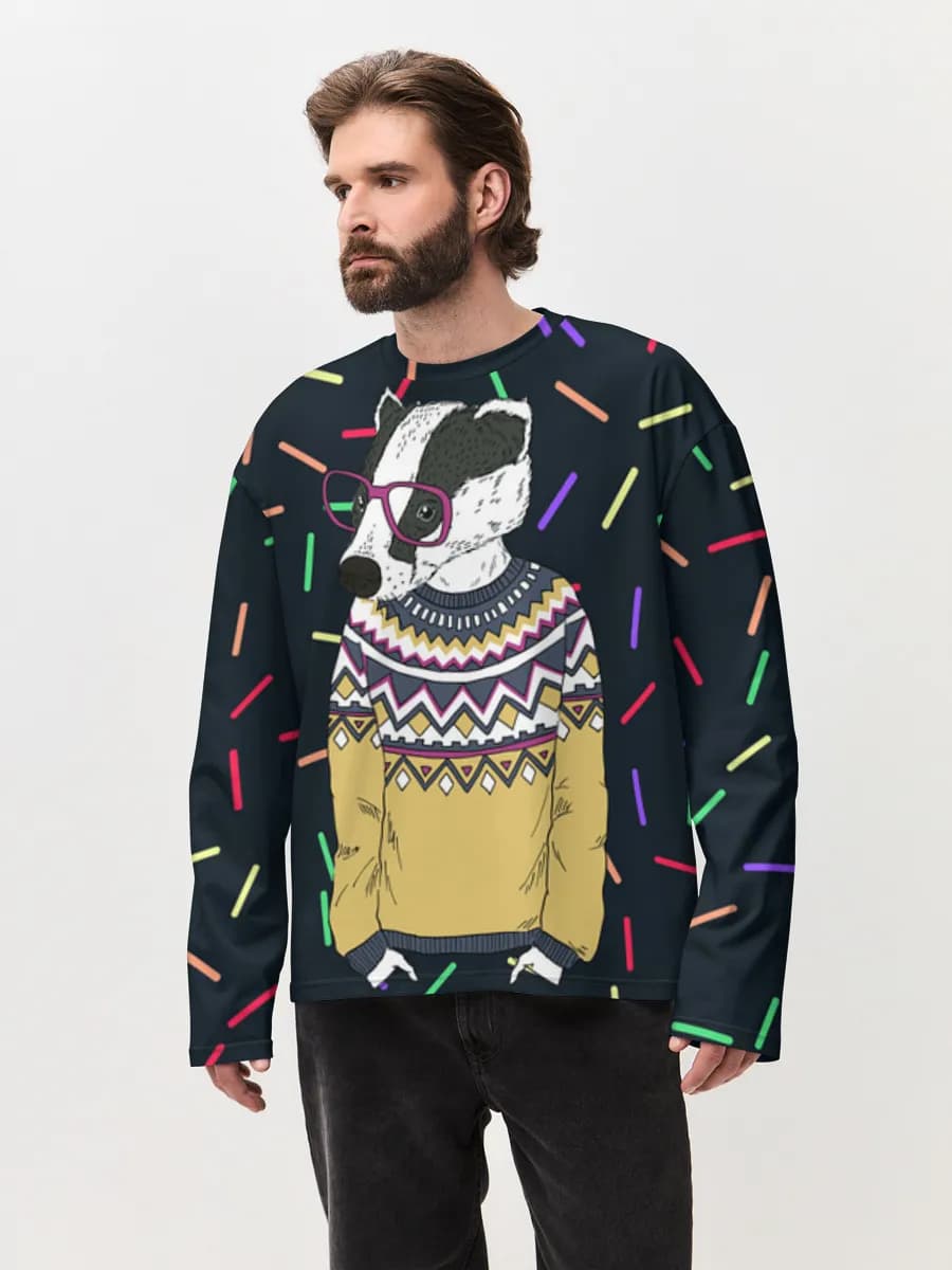 Men's oversized cotton long sleeve