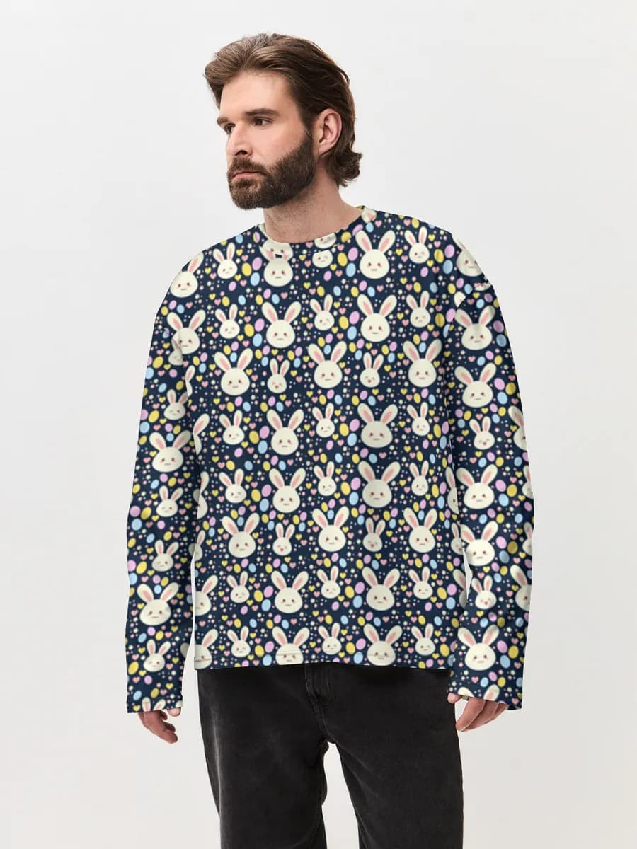 Men's oversized cotton long sleeve
