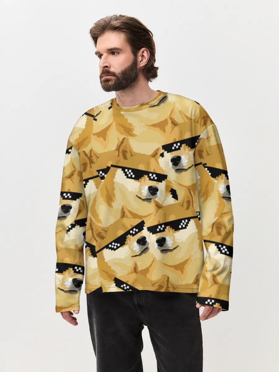 Men's oversized cotton long sleeve