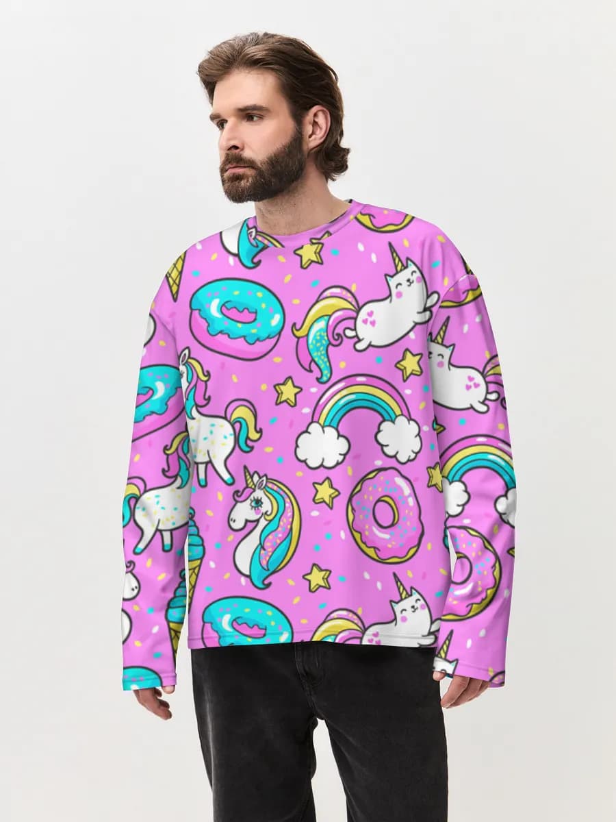 Camiseta de manga larga de algodón extragrande para hombre