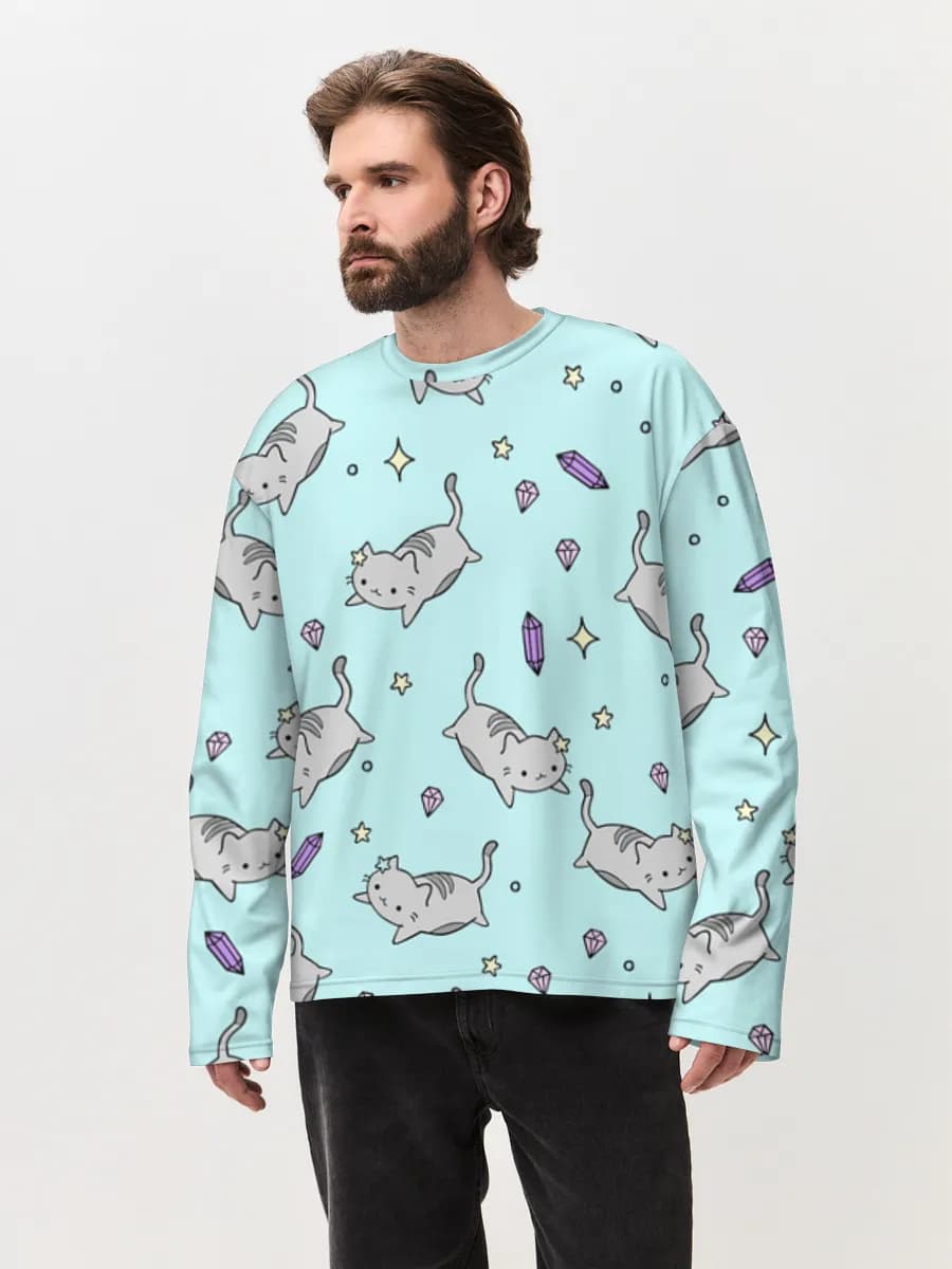 Men's oversized cotton long sleeve