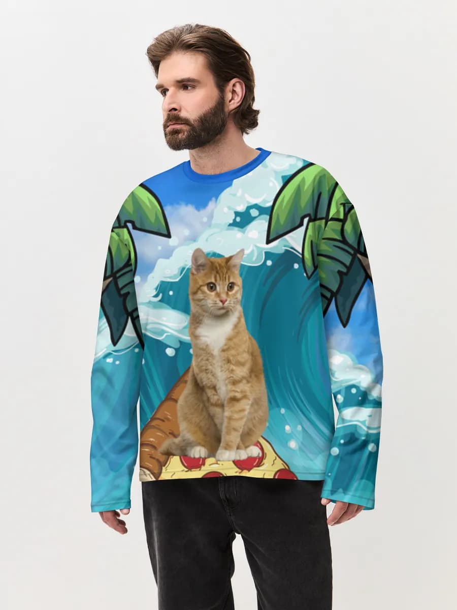 Men's oversized cotton long sleeve