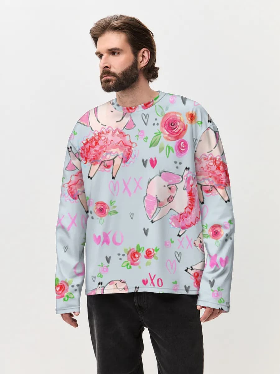Men's oversized cotton long sleeve