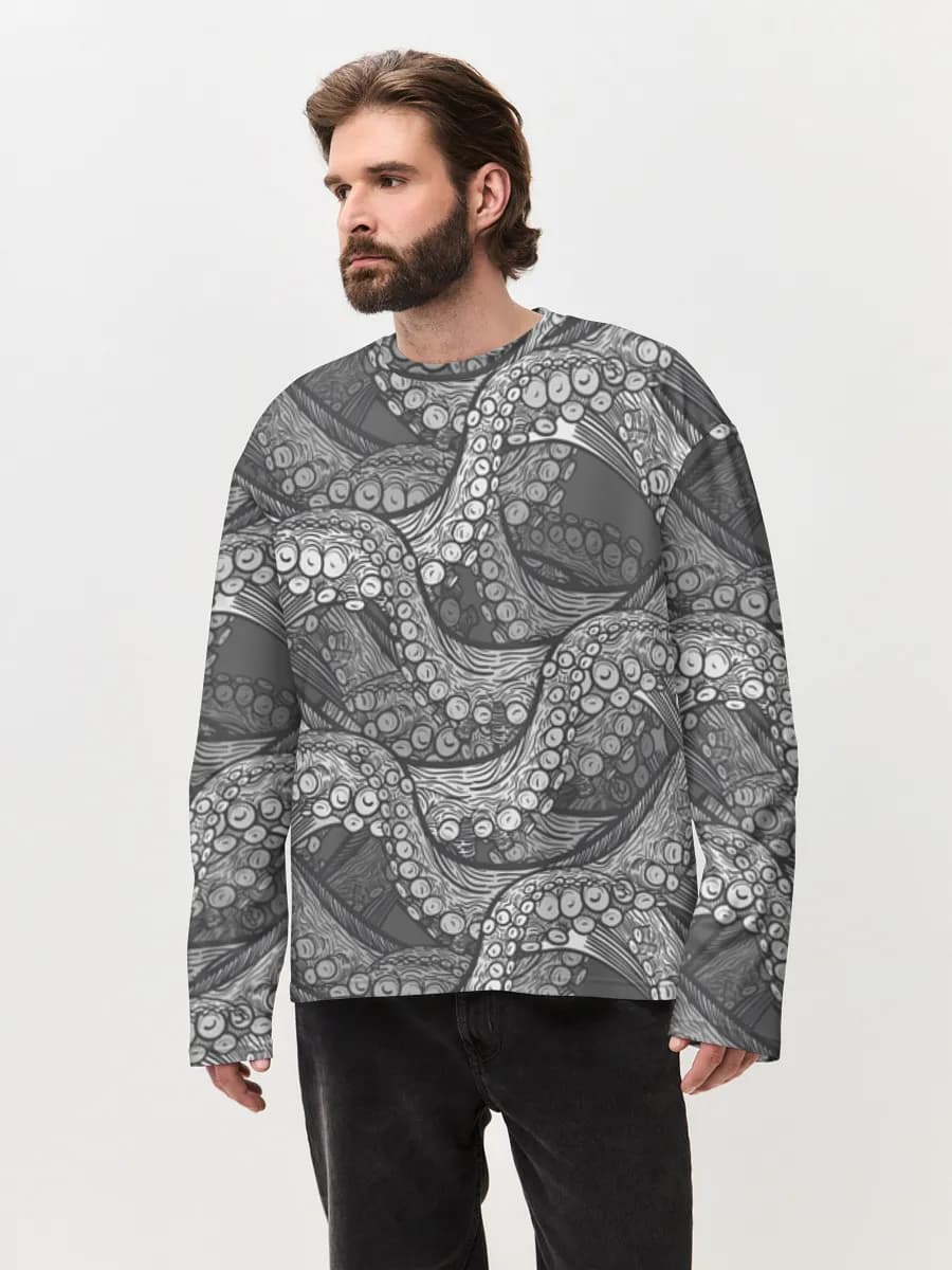 T-shirt Manches Longues Coton Oversize Homme