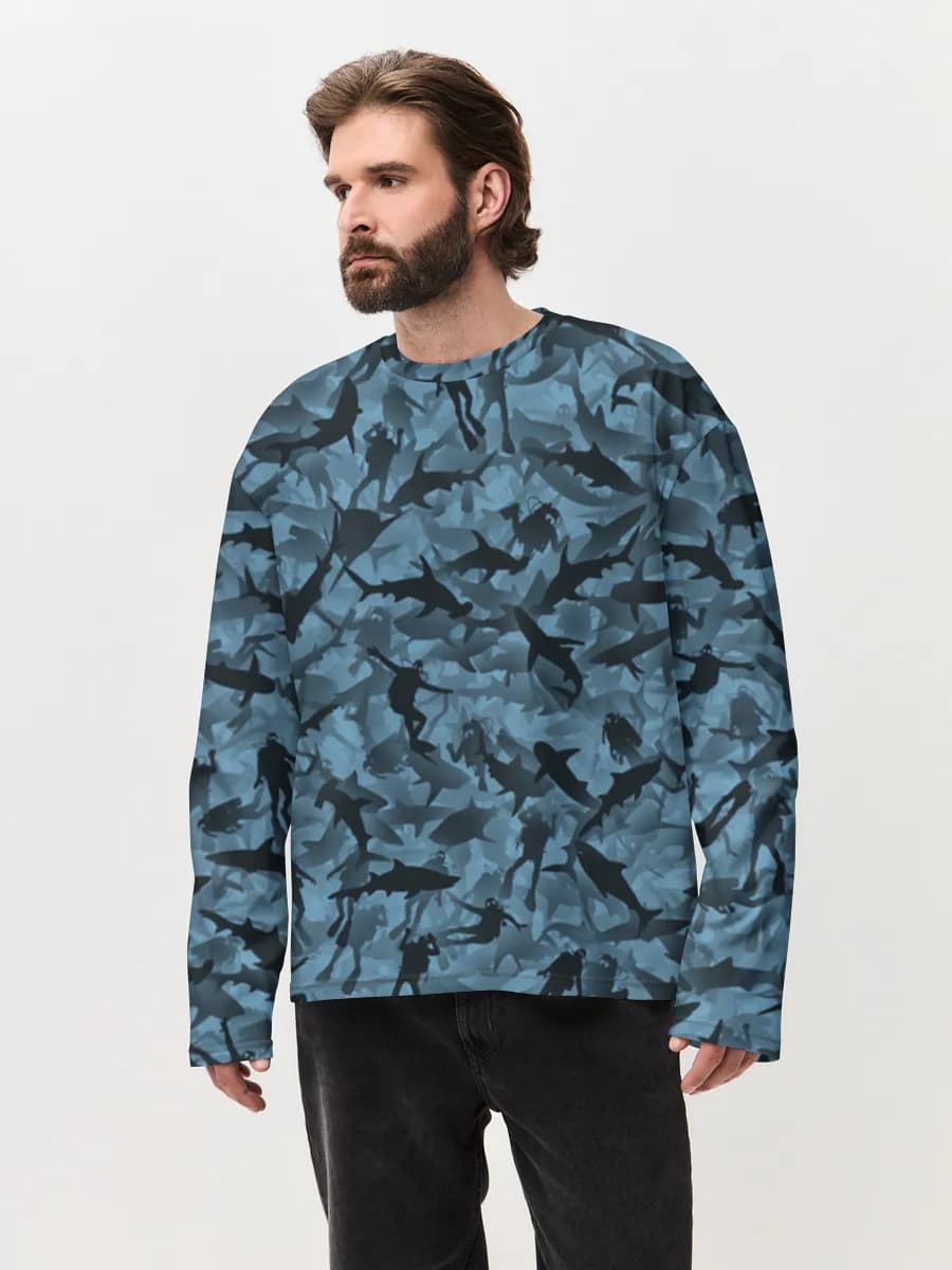 T-shirt Manches Longues Coton Oversize Homme