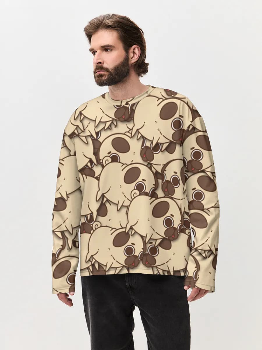 T-shirt Manches Longues Coton Oversize Homme
