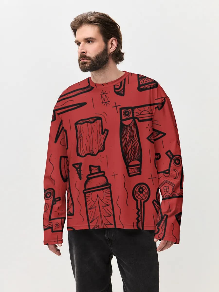 Men's oversized cotton long sleeve