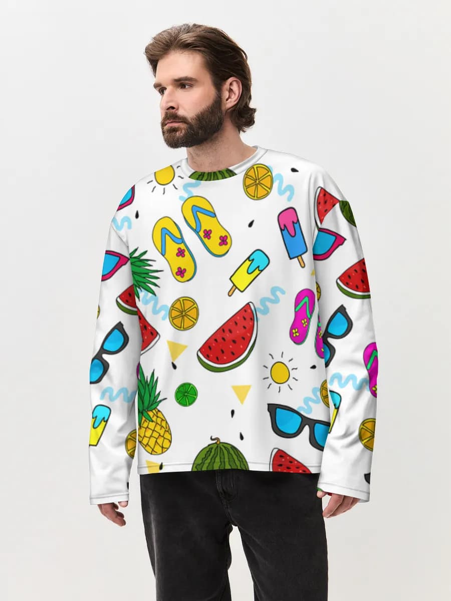 Men's oversized cotton long sleeve