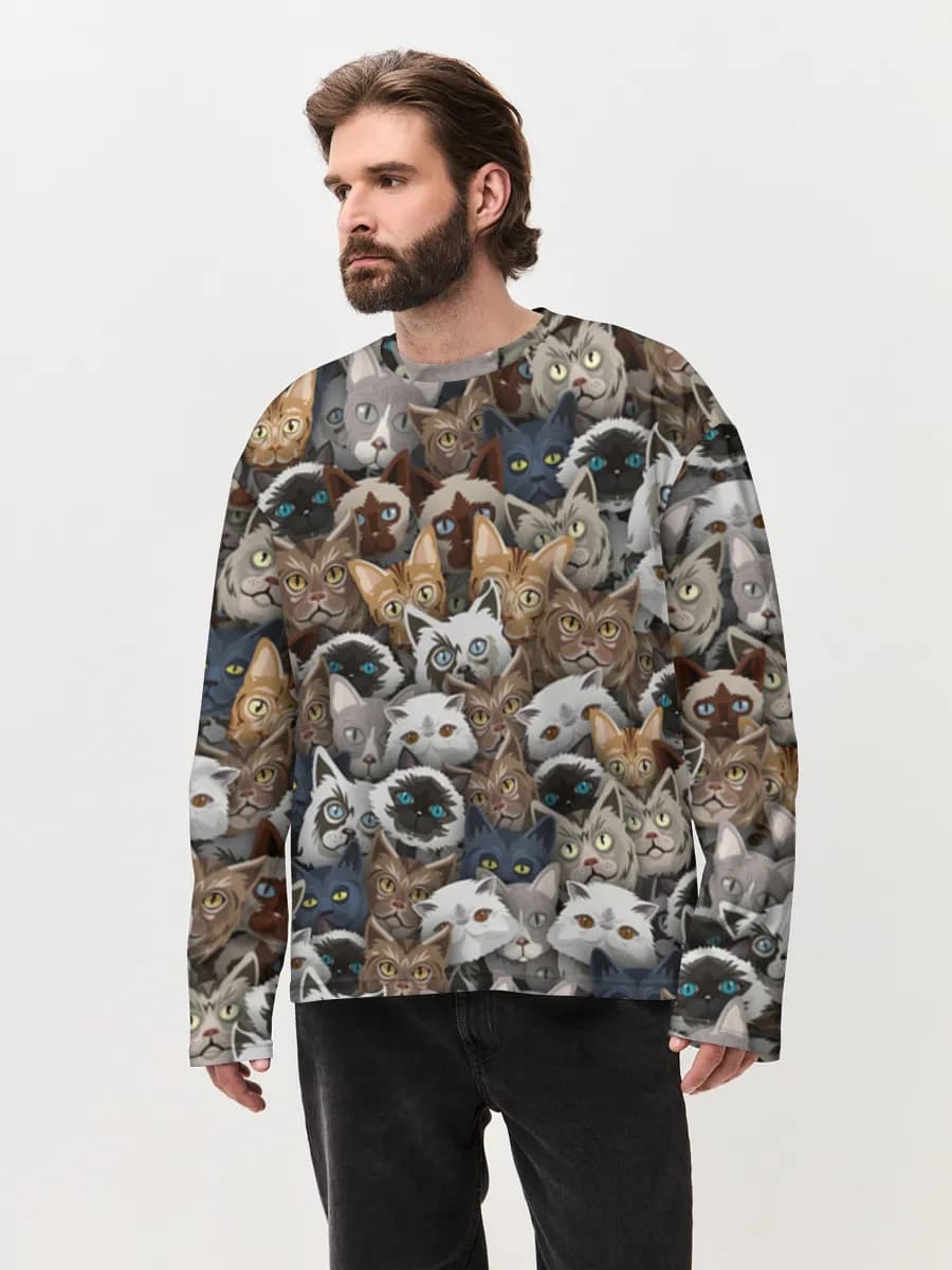 Men's oversized cotton long sleeve