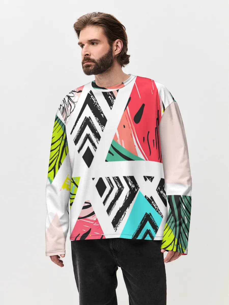Men's oversized cotton long sleeve