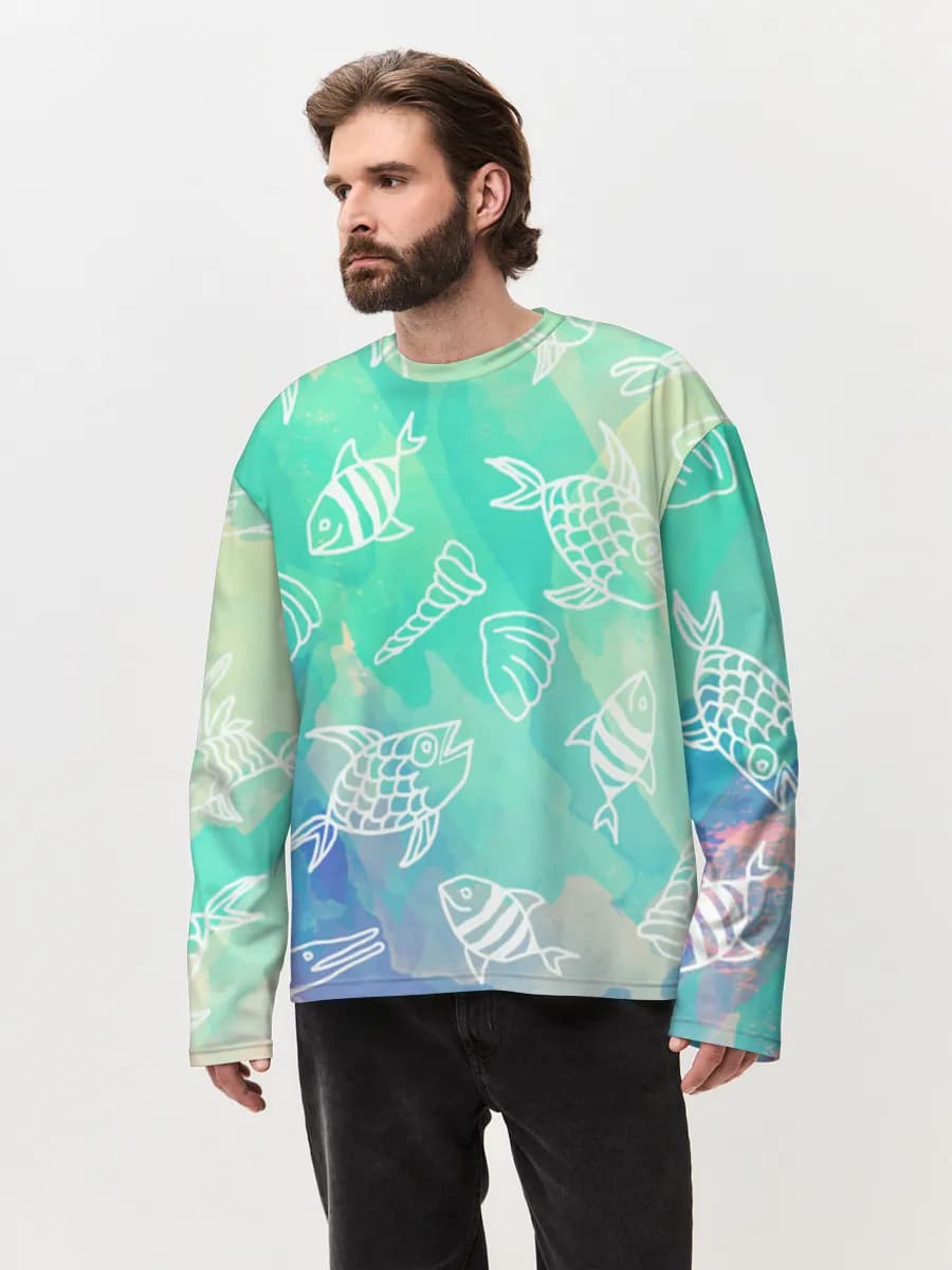 Men's oversized cotton long sleeve