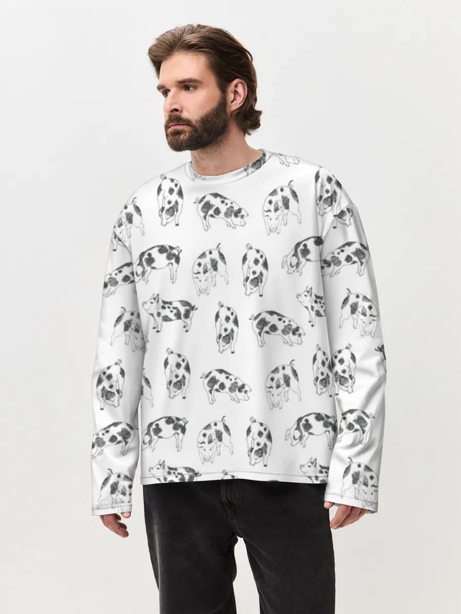 Men's oversized cotton long sleeve