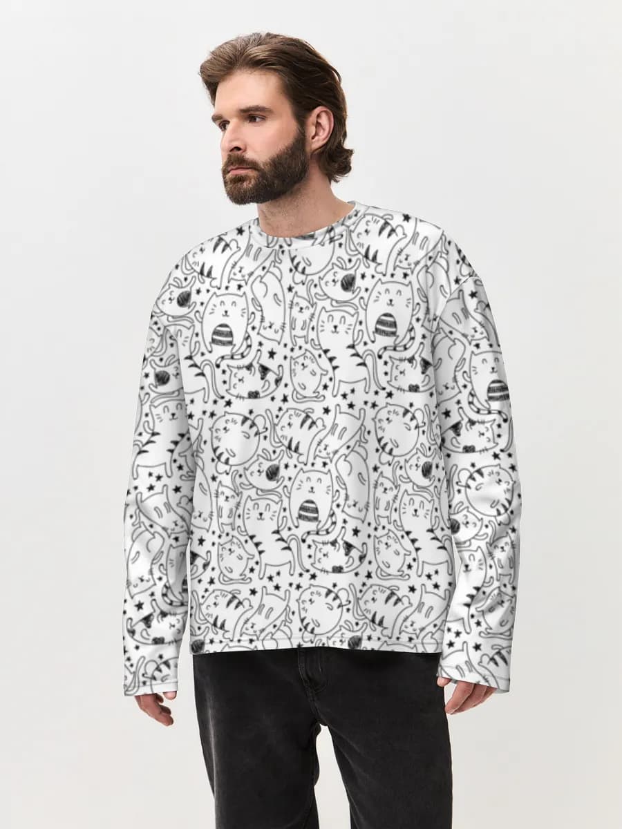 Men's oversized cotton long sleeve