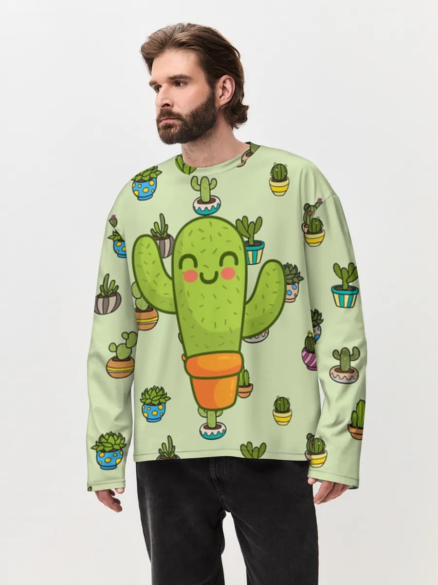 T-shirt Manches Longues Coton Oversize Homme
